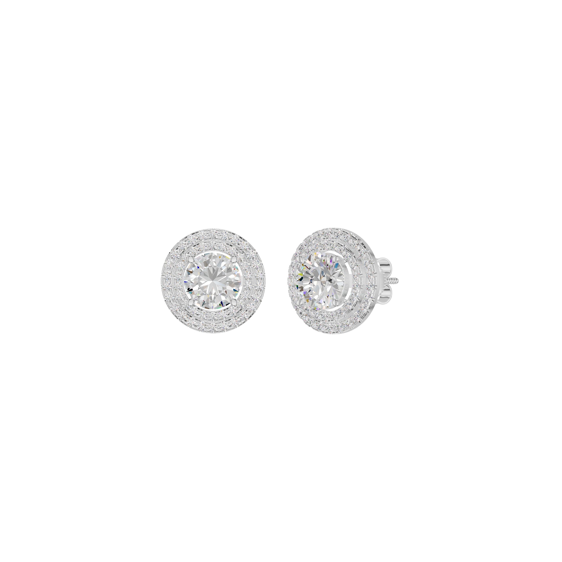 The Queen's Orb Diamond Stud Earrings 18 KT / White Gold