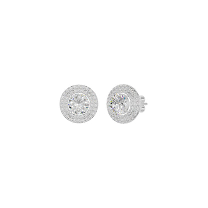 The Queen's Orb Diamond Stud Earrings 18 KT / White Gold