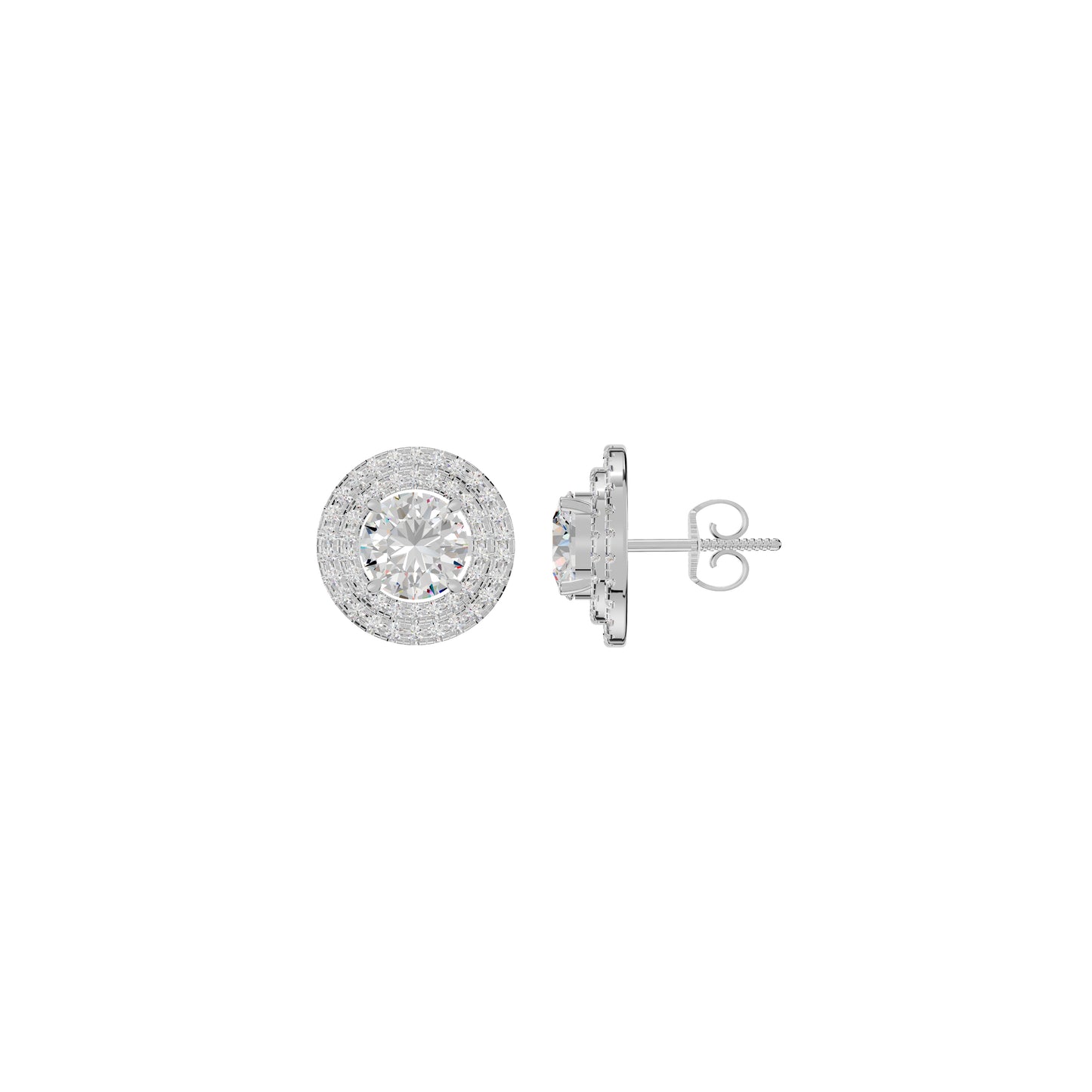 The Queen's Orb Diamond Stud Earrings 18 KT / White Gold