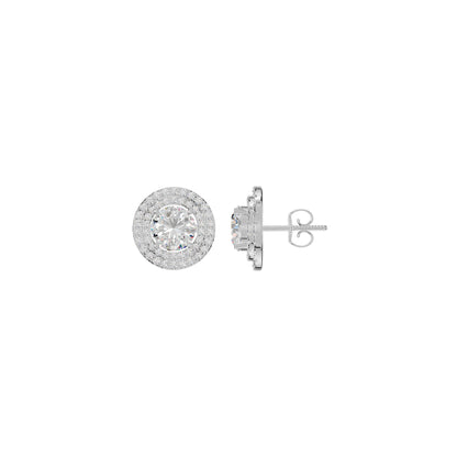 The Queen's Orb Diamond Stud Earrings 18 KT / White Gold
