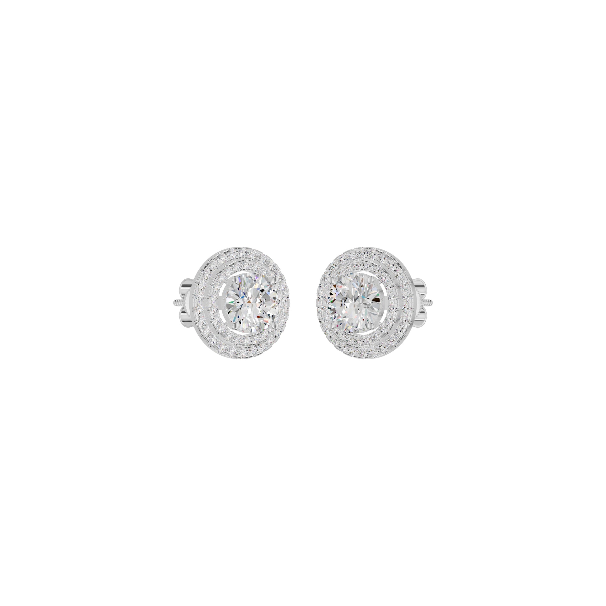 The Queen's Orb Diamond Stud Earrings 18 KT / White Gold