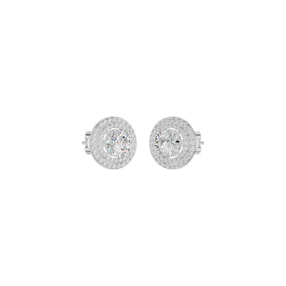 The Queen's Orb Diamond Stud Earrings 18 KT / White Gold