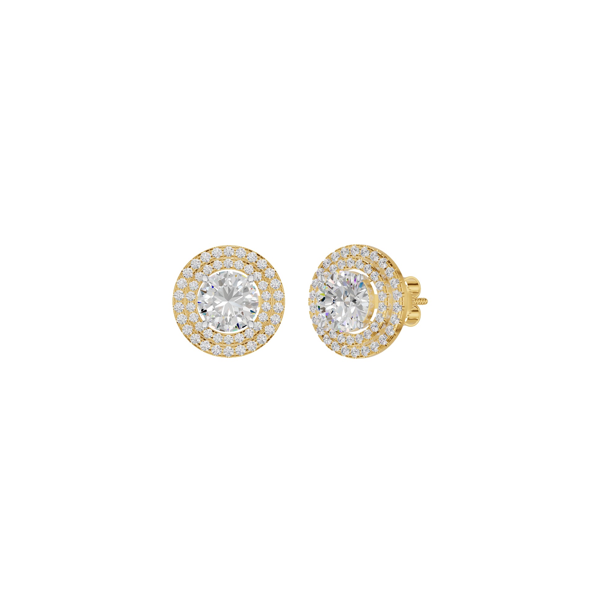 The Queen's Orb Diamond Stud Earrings 18 KT / Yellow Gold