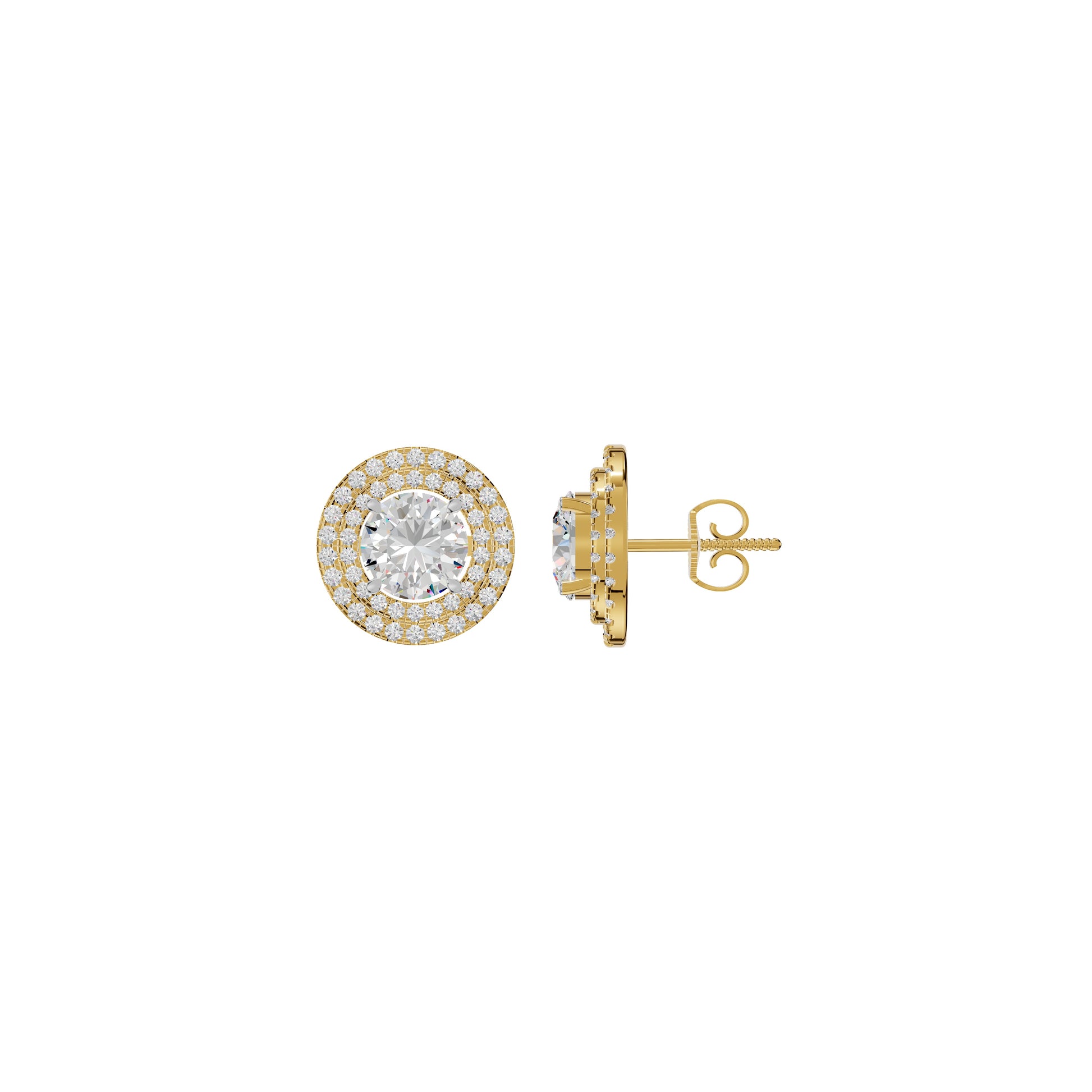The Queen's Orb Diamond Stud Earrings 18 KT / Yellow Gold