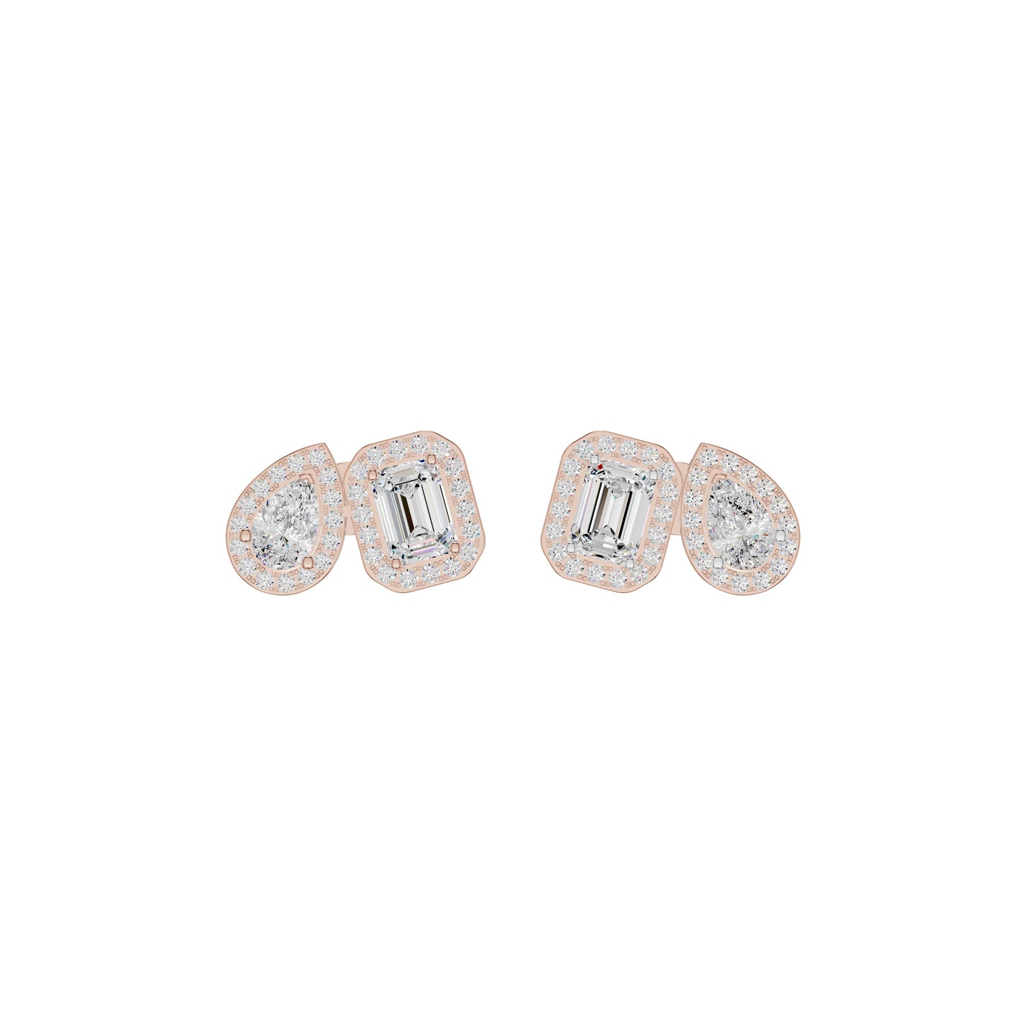 Dazzle Tabs Diamond Stud Earrings 18 KT / Rose Gold