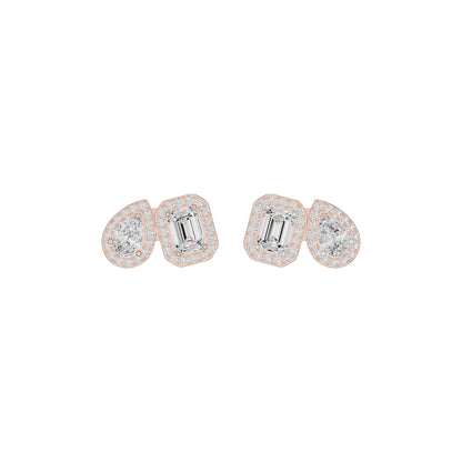 Dazzle Tabs Diamond Stud Earrings 18 KT / Rose Gold