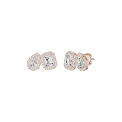 Dazzle Tabs Diamond Stud Earrings 18 KT / Rose Gold