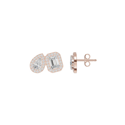 Dazzle Tabs Diamond Stud Earrings 18 KT / Rose Gold