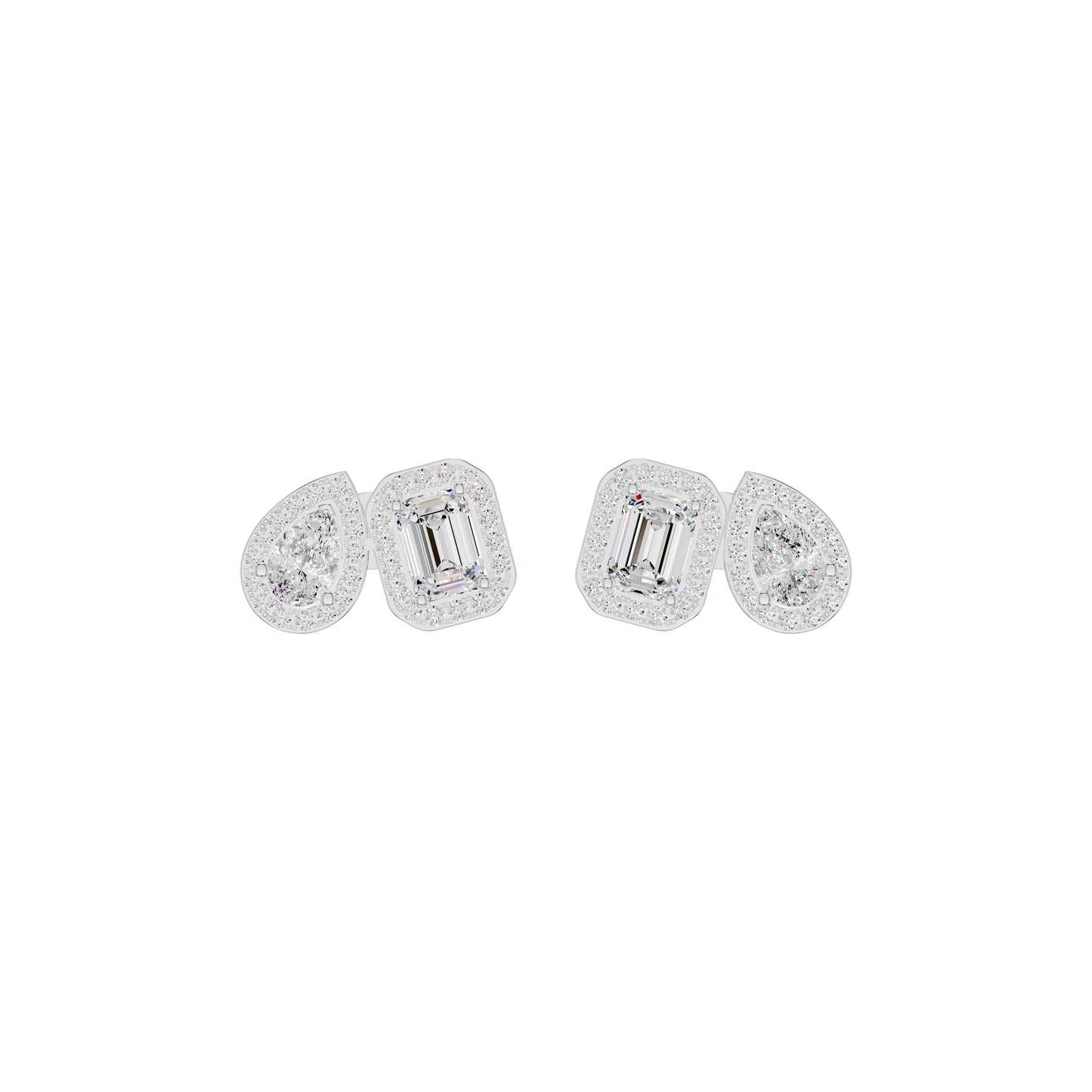Dazzle Tabs Diamond Stud Earrings 18 KT / White Gold