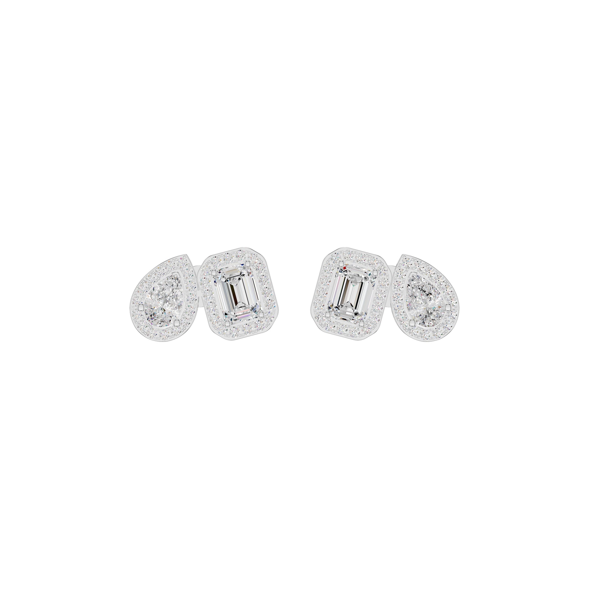 Dazzle Tabs Diamond Stud Earrings 18 KT / White Gold