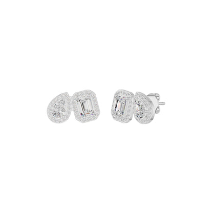 Dazzle Tabs Diamond Stud Earrings 18 KT / White Gold