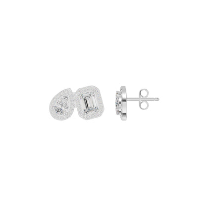 Dazzle Tabs Diamond Stud Earrings 18 KT / White Gold