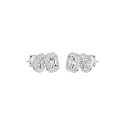 Dazzle Tabs Diamond Stud Earrings 18 KT / White Gold