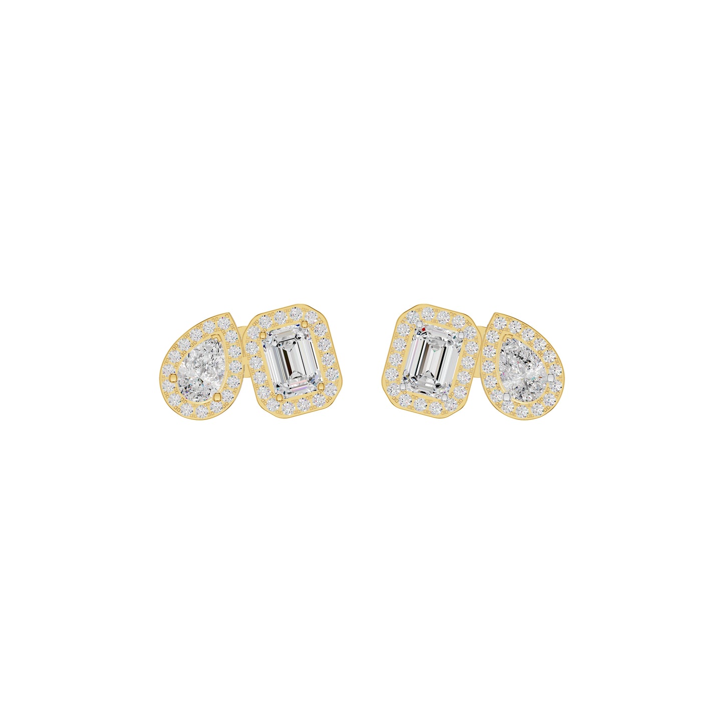 Dazzle Tabs Diamond Stud Earrings 18 KT / Yellow Gold
