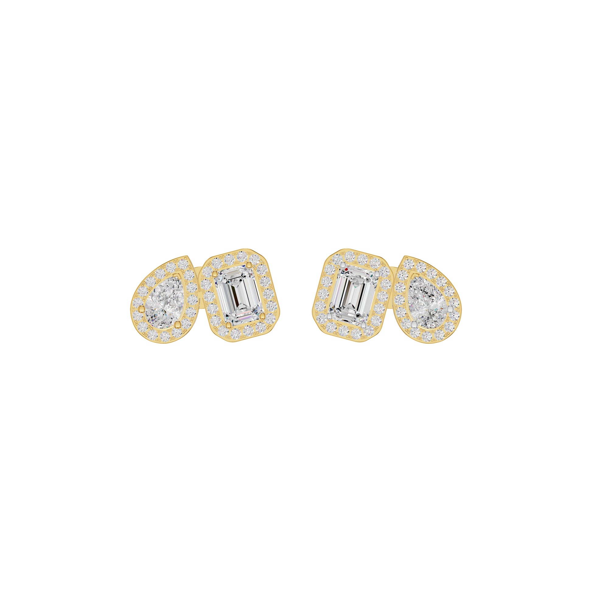 Dazzle Tabs Diamond Stud Earrings 18 KT / Yellow Gold