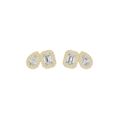 Dazzle Tabs Diamond Stud Earrings 18 KT / Yellow Gold