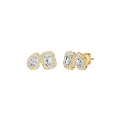 Dazzle Tabs Diamond Stud Earrings 18 KT / Yellow Gold