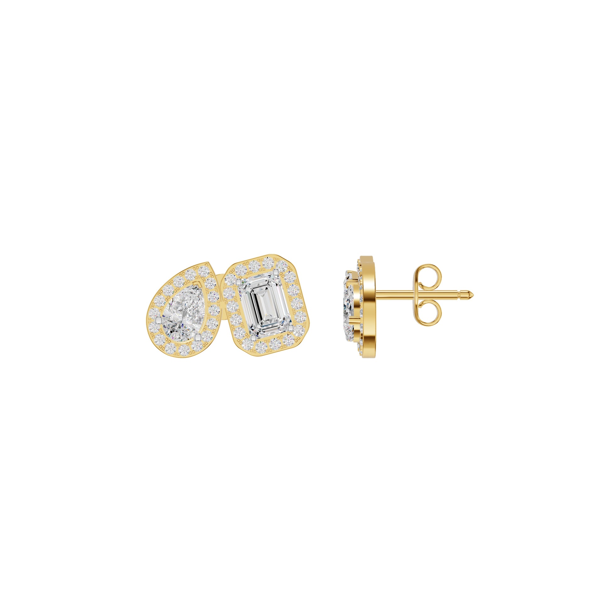 Dazzle Tabs Diamond Stud Earrings 18 KT / Yellow Gold