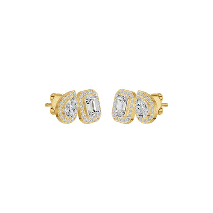 Dazzle Tabs Diamond Stud Earrings 18 KT / Yellow Gold