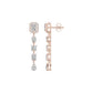Emerald Trinkle Diamond Drop Earrings 18 KT / Rose Gold