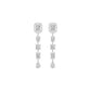 Emerald Trinkle Diamond Drop Earrings 18 KT / White Gold