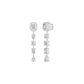 Emerald Trinkle Diamond Drop Earrings 18 KT / White Gold