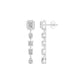 Emerald Trinkle Diamond Drop Earrings 18 KT / White Gold