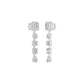 Emerald Trinkle Diamond Drop Earrings 18 KT / White Gold