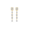 Emerald Trinkle Diamond Drop Earrings 18 KT / Yellow Gold