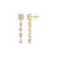 Emerald Trinkle Diamond Drop Earrings 18 KT / Yellow Gold