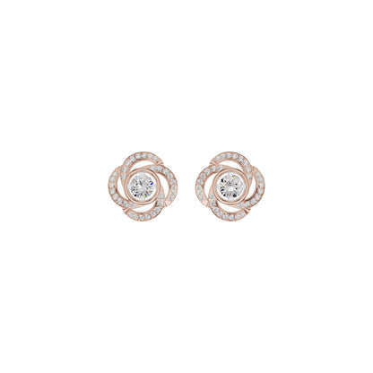 Swirl Clover Diamond Earrings 18 KT / Rose Gold
