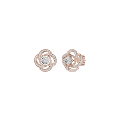 Swirl Clover Diamond Earrings 18 KT / Rose Gold