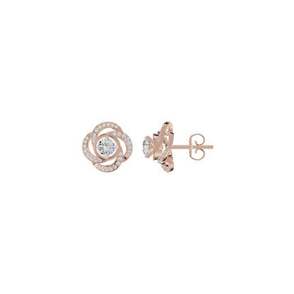 Swirl Clover Diamond Earrings 18 KT / Rose Gold