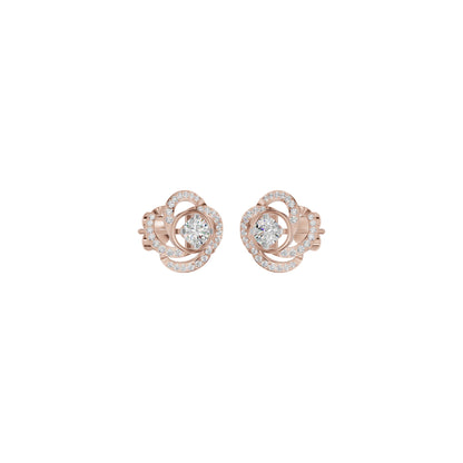 Swirl Clover Diamond Earrings 18 KT / Rose Gold