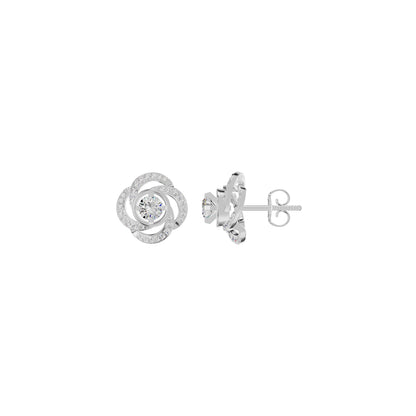 Swirl Clover Diamond Earrings 18 KT / White Gold