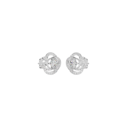 Swirl Clover Diamond Earrings 18 KT / White Gold
