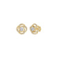 Swirl Clover Diamond Earrings 18 KT / Yellow Gold