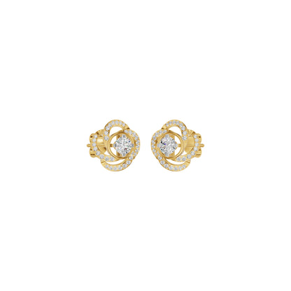 Swirl Clover Diamond Earrings 18 KT / Yellow Gold