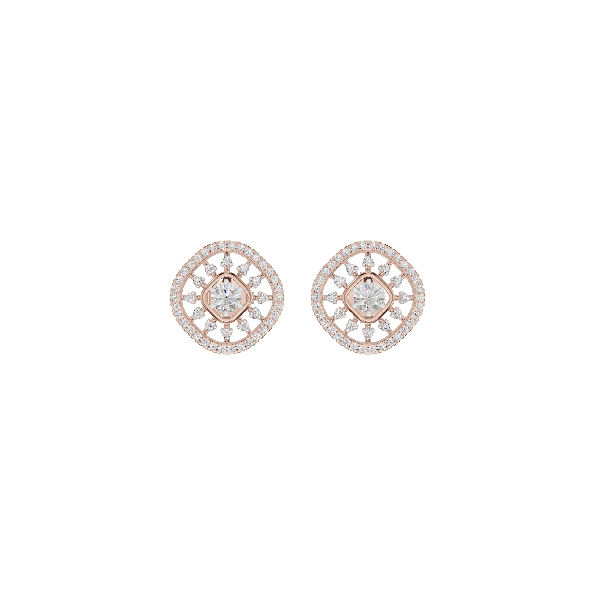Sun Rays Diamond Earrings 18 KT / Rose Gold