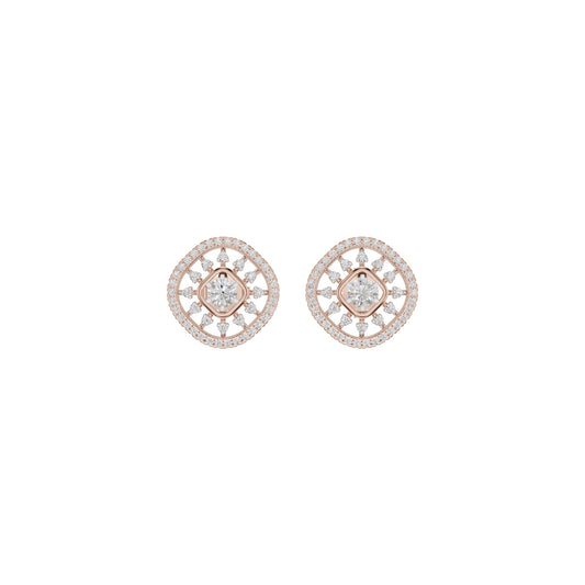 Sun Rays Diamond Earrings 18 KT / Rose Gold