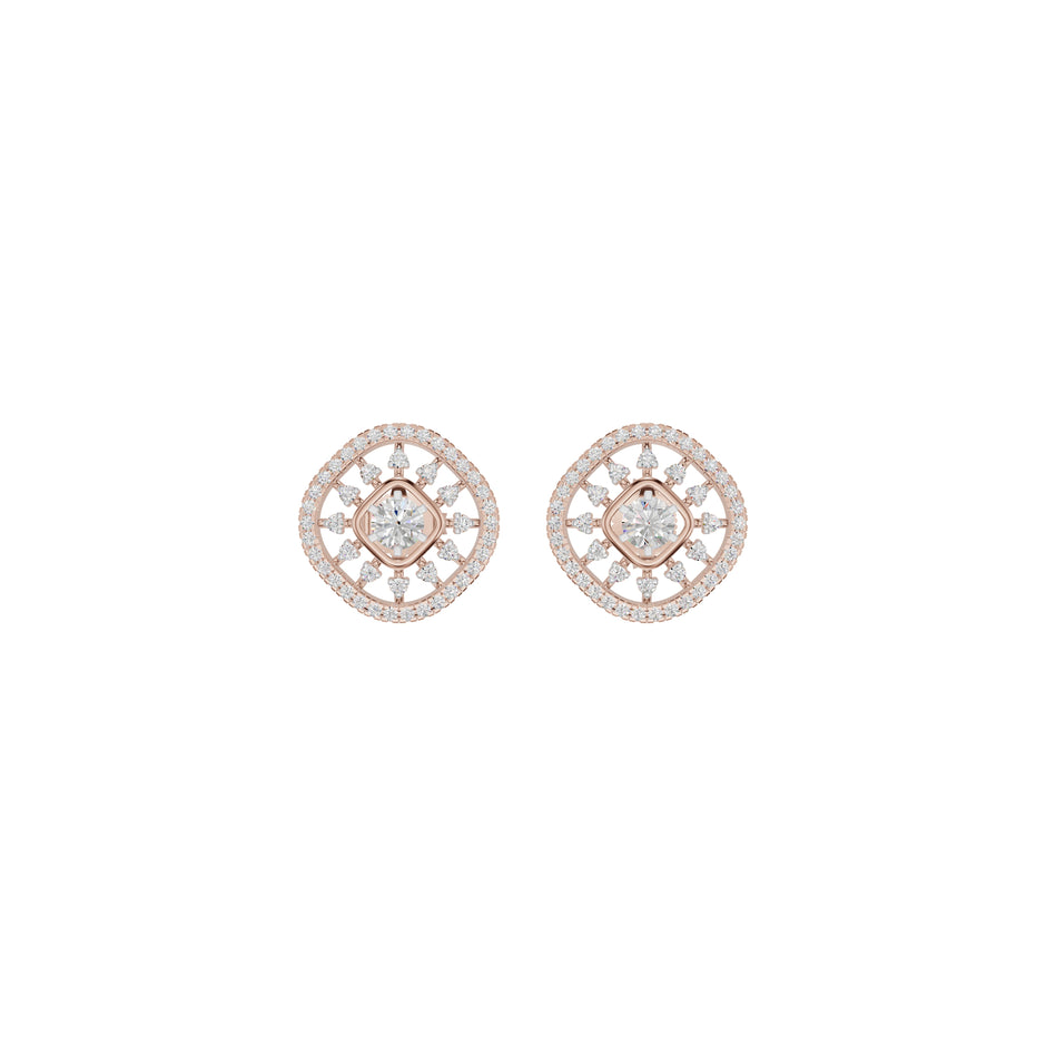 Sun Rays Diamond Earrings 18 KT / Rose Gold