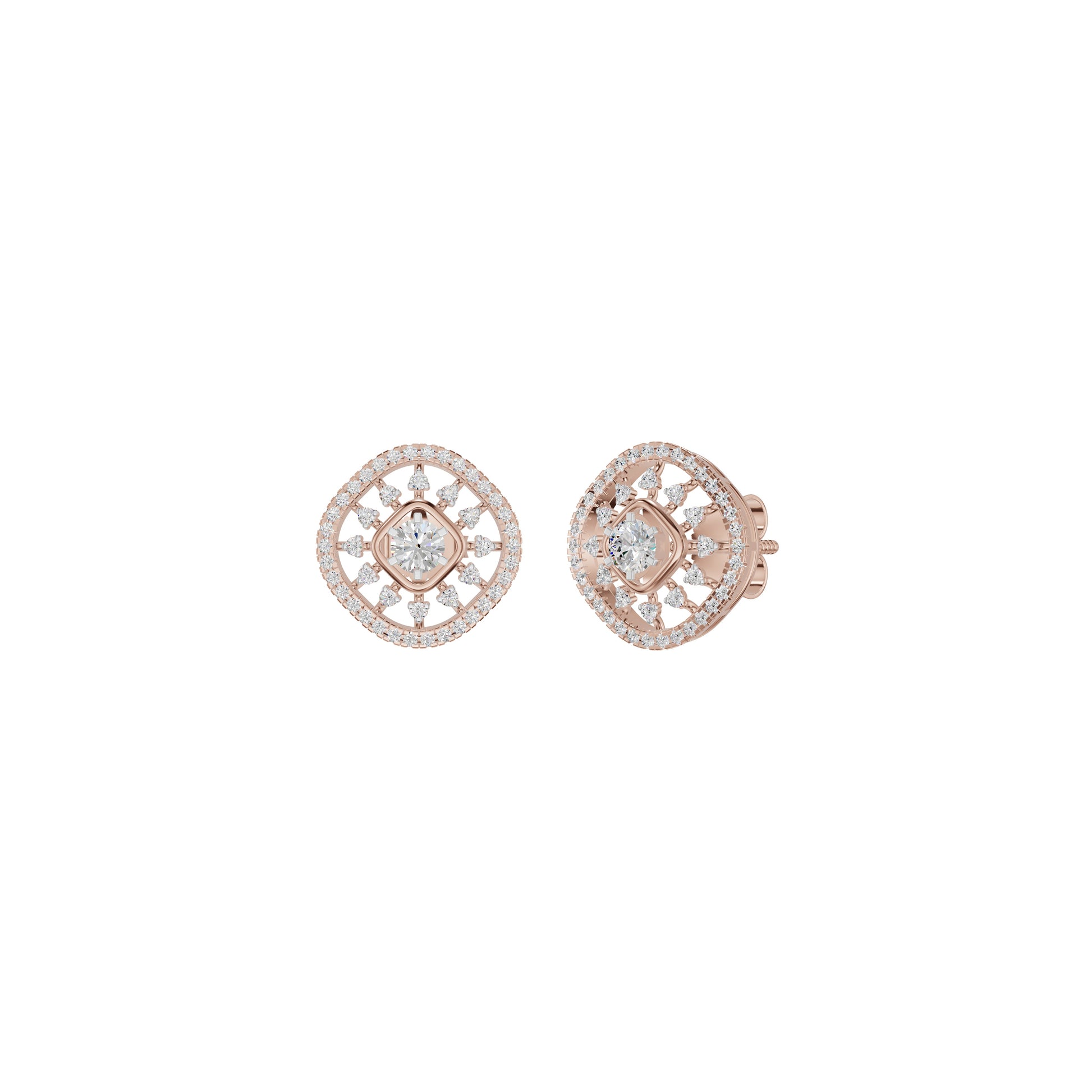 Sun Rays Diamond Earrings 18 KT / Rose Gold