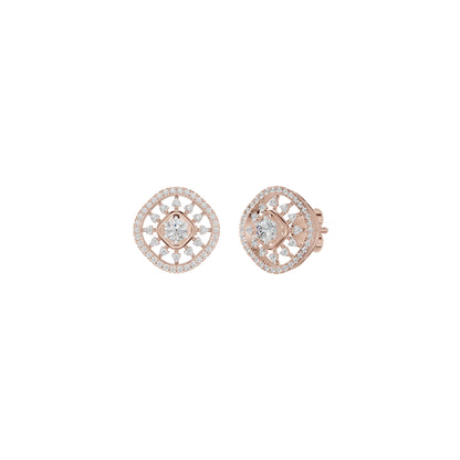 Sun Rays Diamond Earrings 18 KT / Rose Gold