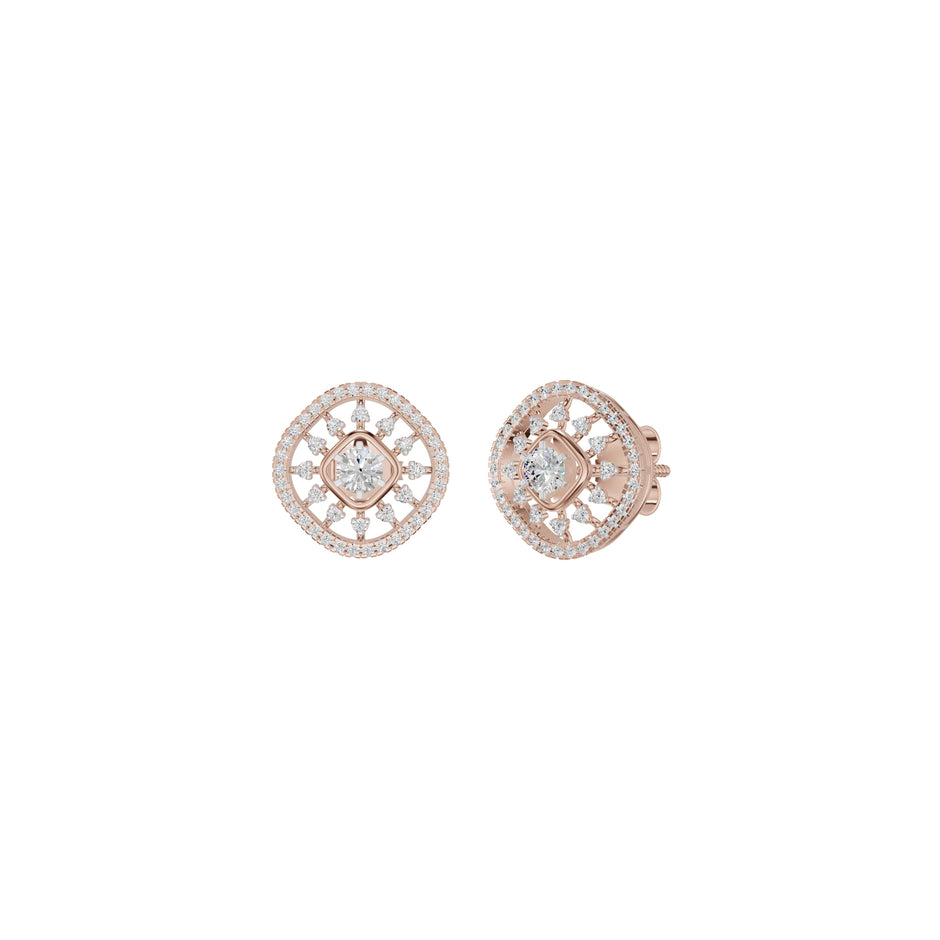 Sun Rays Diamond Earrings 18 KT / Rose Gold