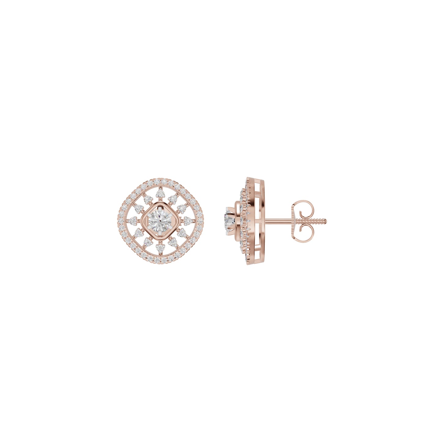Sun Rays Diamond Earrings 18 KT / Rose Gold