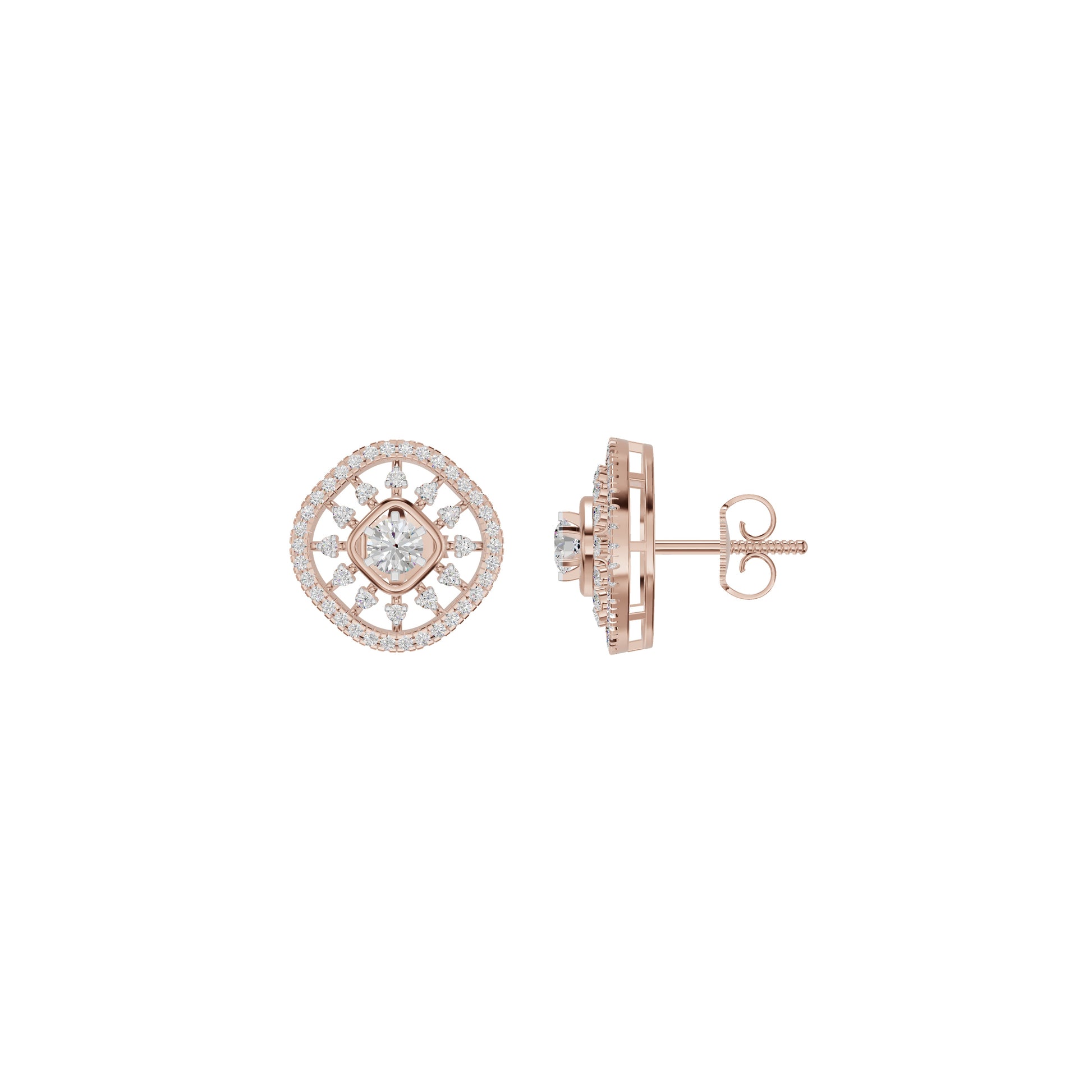 Sun Rays Diamond Earrings 18 KT / Rose Gold