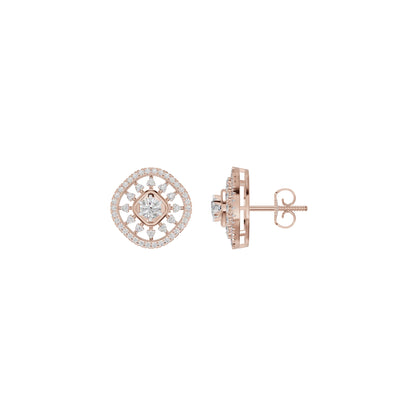 Sun Rays Diamond Earrings 18 KT / Rose Gold