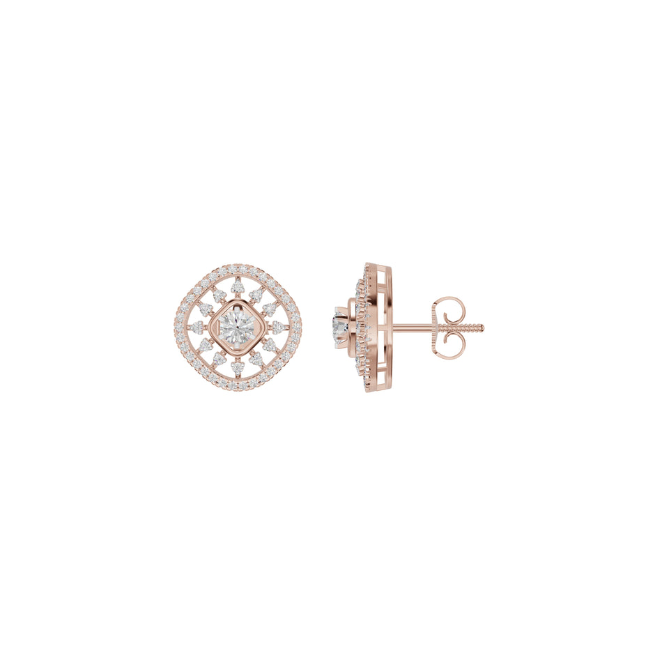 Sun Rays Diamond Earrings 18 KT / Rose Gold