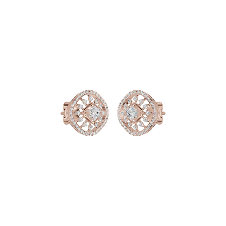 Sun Rays Diamond Earrings 18 KT / Rose Gold