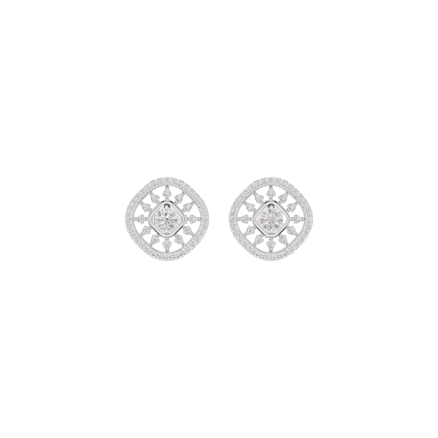 Sun Rays Diamond Earrings 18 KT / White Gold